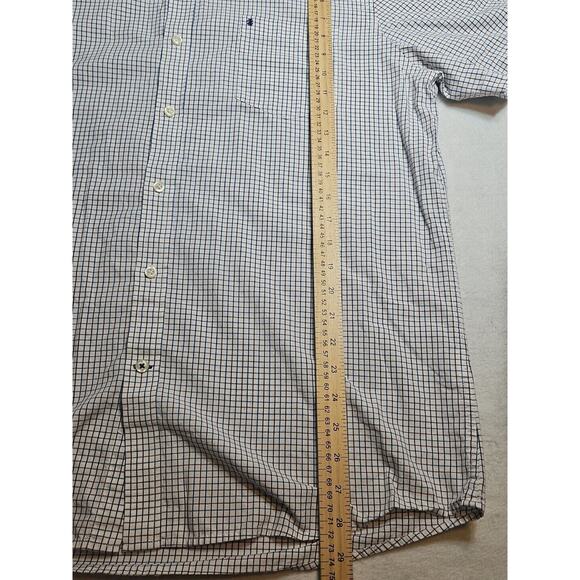IZOD Shirt Men's Size XL Red White Blue Button Up Plaid Easy Care Short Sleeve - Picture 7 of 8